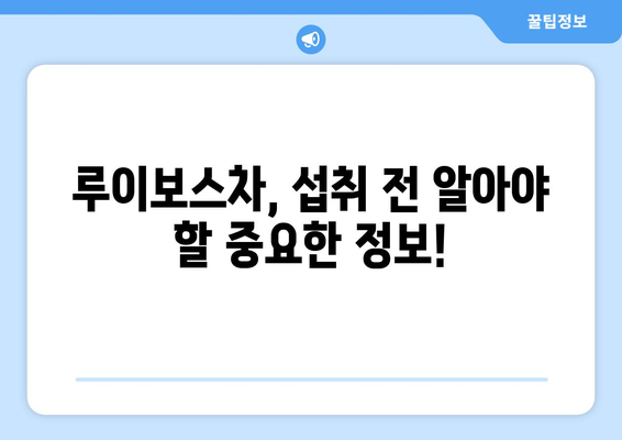 루이보스차 부작용, 알아야 할 5가지 | 루이보스차, 부작용, 건강, 주의사항