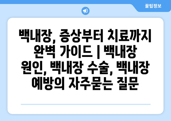 백내장, 증상부터 치료까지 완벽 가이드 | 백내장 원인, 백내장 수술, 백내장 예방