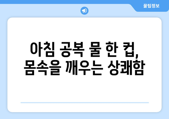 아침 공복 물 한 컵, 건강에 미치는 7가지 놀라운 효과 | 건강, 물, 다이어트, 습관