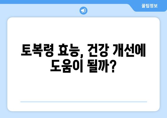 토복령 효능과 부작용 완벽 정리 | 건강, 약초, 효능, 부작용, 주의사항