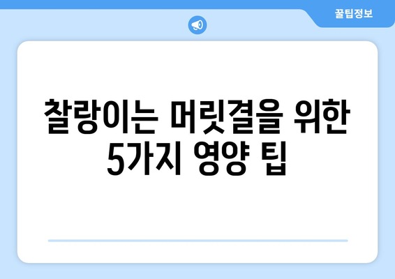 머릿결 좋아지는 음식 5가지 | 찰랑이는 머릿결, 지금 바로 시작하세요!