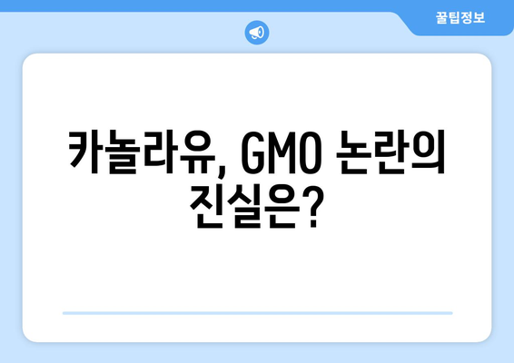 카놀라유, 건강에 좋은 선택일까요? 효능, 부작용, GMO 논란까지 파헤쳐 봅니다 | 카놀라유, 건강, GMO, 효능, 부작용, 논란