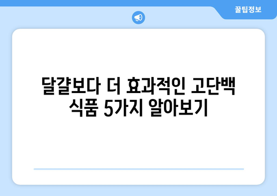 단백질 풍부! 달걀보다 효과적인 고단백 식품 5가지 | 고단백 식단, 근육 성장, 건강 식품