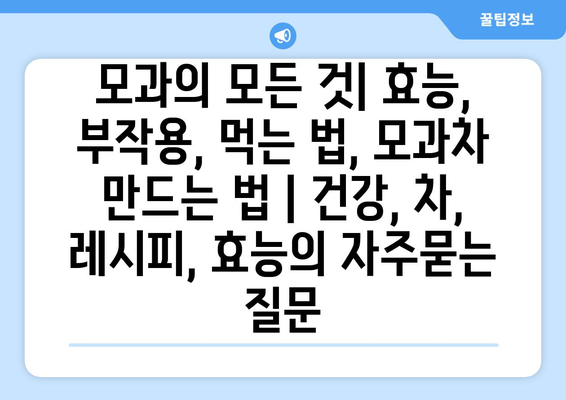 모과의 모든 것| 효능, 부작용, 먹는 법, 모과차 만드는 법 | 건강, 차, 레시피, 효능