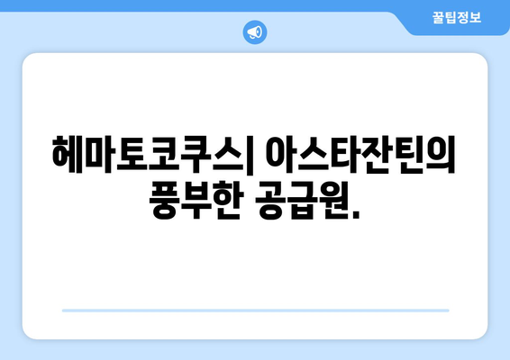 아스타잔틴의 모든 것| 효능, 부작용, 복용법, 헤마토코쿠스, 카로티노이드의 왕 | 건강, 영양, 항산화, 면역