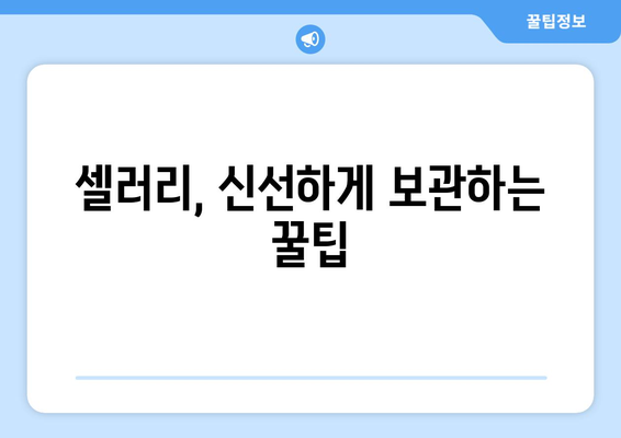 셀러리의 놀라운 효능과 주의해야 할 부작용, 그리고 신선하게 보관하는 방법 | 건강, 채소, 영양, 섭취 팁