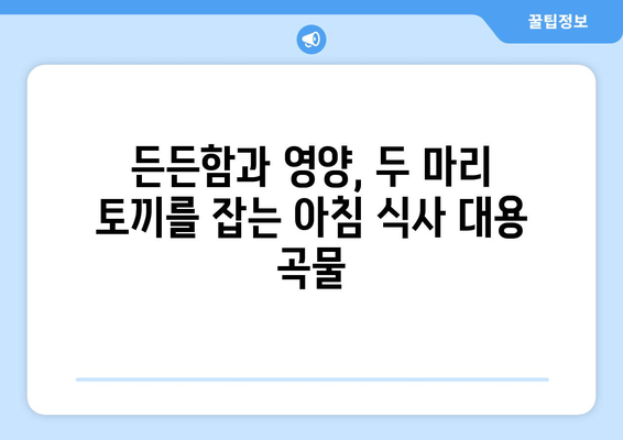 건강과 시간을 잡는 똑똑한 선택! 간편하고 건강한 아침 식사 대용 곡물 5가지 | 아침 식사, 건강 식단, 곡물, 영양, 간편