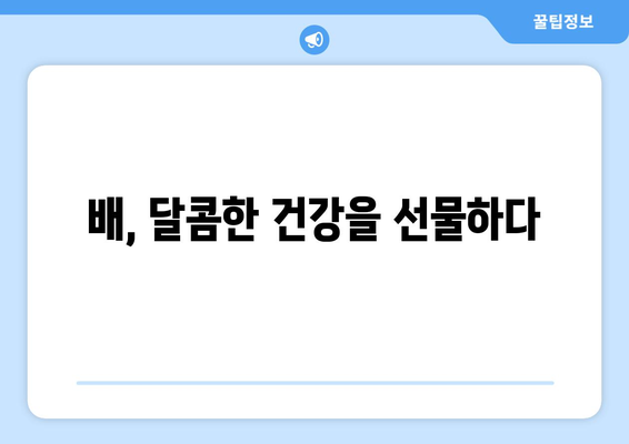 배의 모든 것| 효능, 영양, 먹는 법, 주의사항, 동양배와 서양배 비교 | 배, 건강, 과일, 섭취