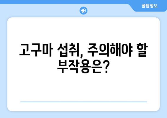 고구마, 건강에 좋은 효능과 주의해야 할 부작용 완벽 정리 | 고구마 효능, 고구마 부작용, 고구마 영양