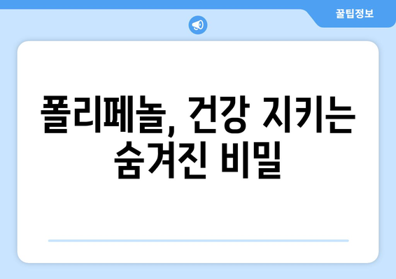 폴리페놀 효능 및 풍부한 음식 10가지| 건강을 위한 선택 | 항산화, 폴리페놀, 건강식단, 식단추천