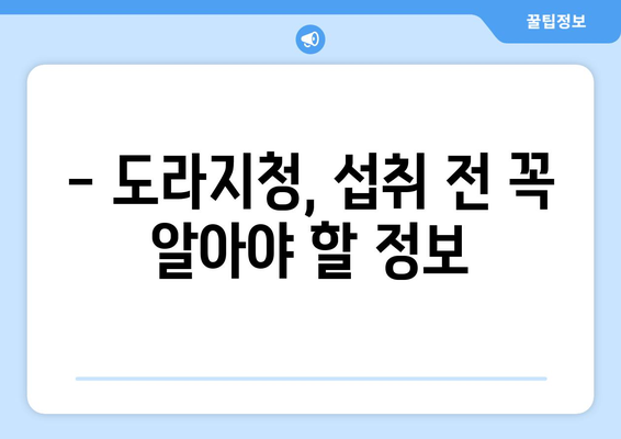 도라지청의 부작용, 알고 드세요! | 도라지 효능, 주의사항, 부작용 정보