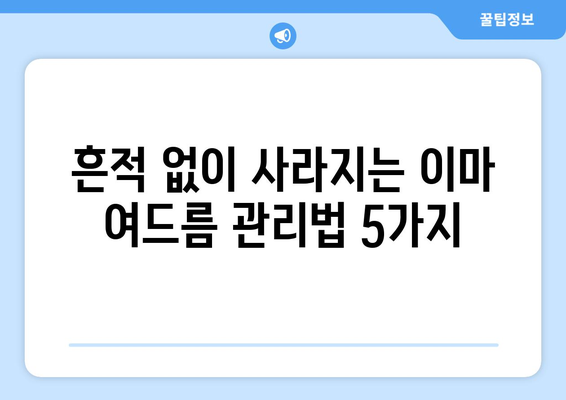 이마 여드름, 이제 고민하지 마세요! 5가지 해결 솔루션 | 여드름 관리, 피부 트러블, 홈케어, 피부과