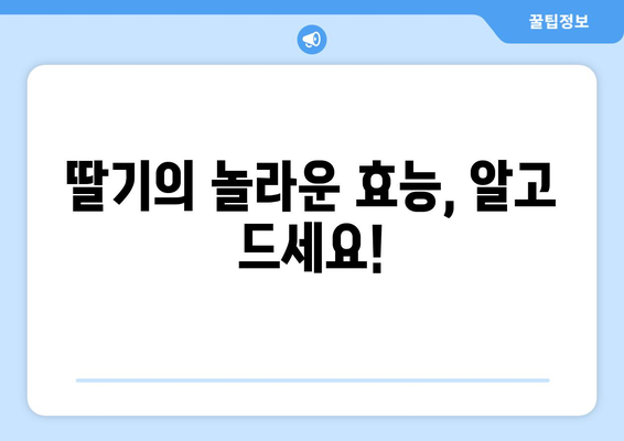 딸기 스트로베리 효능 부작용 먹는법| 건강에 좋은 성분 가득한 맛있는 과일 | 딸기 효능, 딸기 부작용, 딸기 먹는법, 딸기 레시피