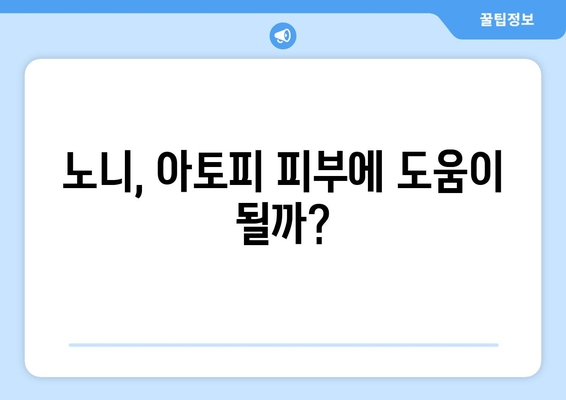 노니의 효능, 아토피에도 도움이 될까요? | 비타민, 항산화, 피부 개선, 천연 성분