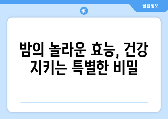 밤| 완전식품의 숨겨진 효능, 영양성분, 부작용까지 파헤치기 | 5대 영양소, 건강, 밤의 모든 것