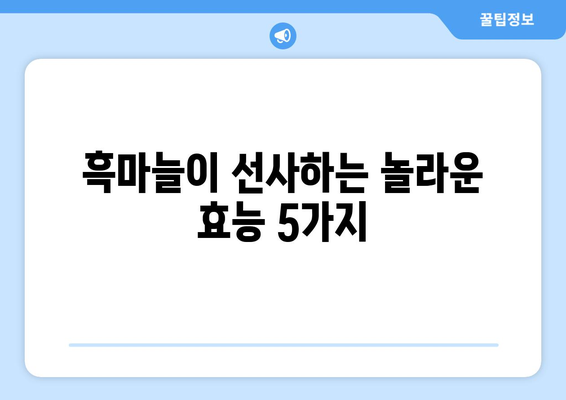 흑마늘의 놀라운 효능과 부작용, 먹는 법까지! 대표적인 슈퍼푸드 흑마늘 완벽 가이드 | 건강, 면역력, 항산화, 혈액순환, 섭취방법