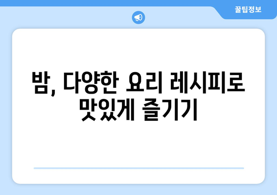 밤| 완전식품의 숨겨진 효능, 영양성분, 부작용까지 파헤치기 | 5대 영양소, 건강, 밤의 모든 것