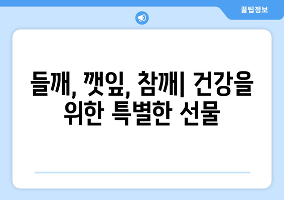 들깨, 깻잎, 참깨의 놀라운 효능과 영양 성분 | 들깨 들기름 깻잎 효능 영양 성분 주의 사항 깨 그리고 들깨와 참깨