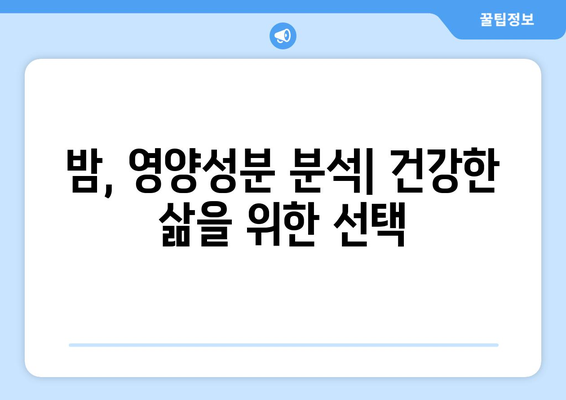 밤| 완전식품의 숨겨진 효능, 영양성분, 부작용까지 파헤치기 | 5대 영양소, 건강, 밤의 모든 것