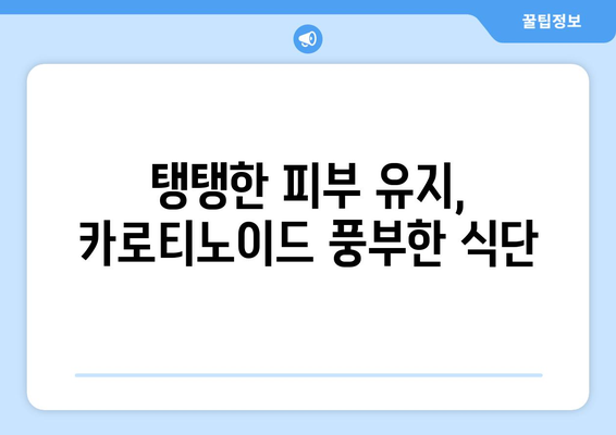 자연이 선물하는 건강, 카로티노이드의 놀라운 효능 | 건강, 항산화, 면역, 시력, 피부, 식품