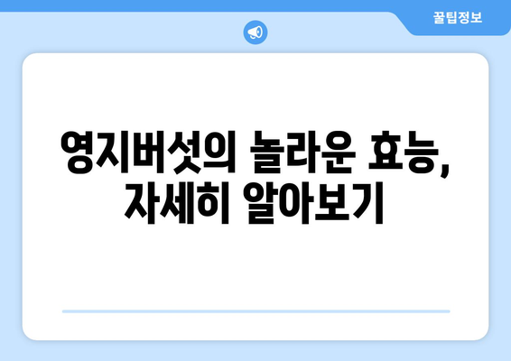 영지버섯의 놀라운 효능과 부작용, 먹는 법까지 완벽 가이드| 다양한 질병 치료를 돕는 귀한 약재 | 영지버섯 효능, 영지버섯 부작용, 영지버섯 먹는 법, 건강, 약재