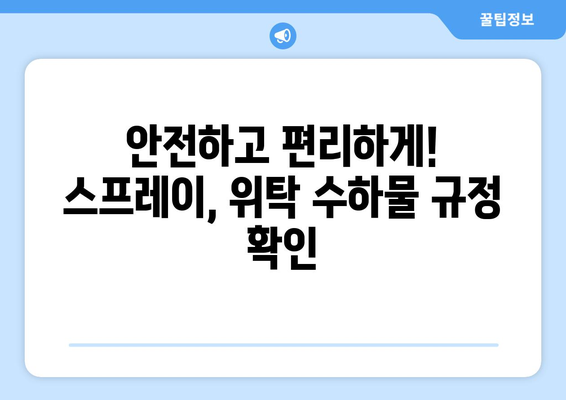 항공 수하물 스프레이 필수 지침| 국내선 vs 국제선 규정 완벽 정리 | 여행 준비, 짐 싸기, 기내 반입 팁