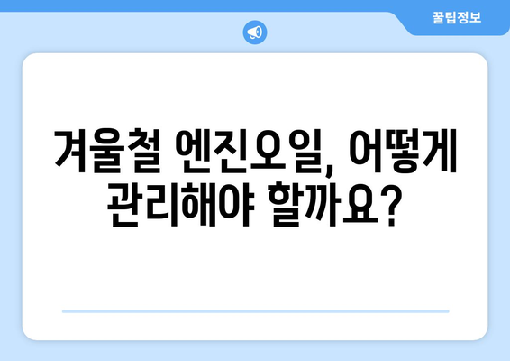 겨울철 엔진오일 관리 필수! 경고등 켜졌을 때 당황하지 말고 확인하세요 | 겨울철 자동차 관리, 엔진오일 점검, 경고등 해석