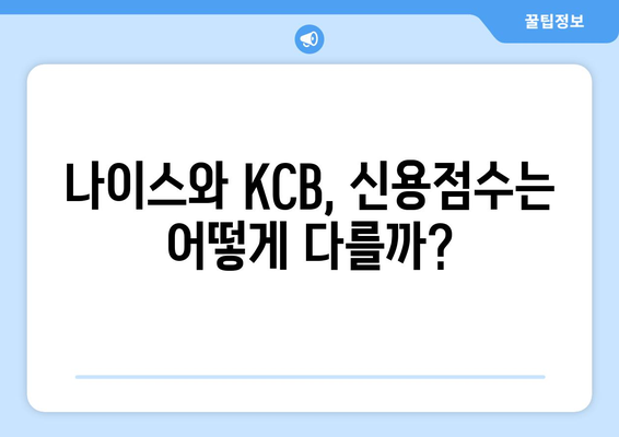 나이스 vs KCB 신용점수, 어떤 점이 다를까? | 신용점수 비교 분석, 신용등급 확인, 신용관리 팁