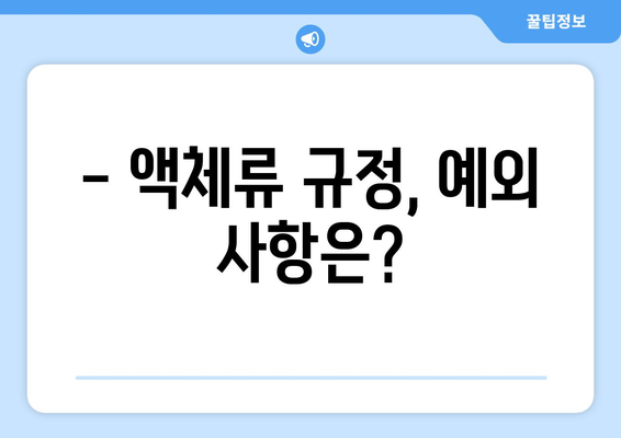 비행기 액체류 반입 규정 완벽 가이드 | 수하물 & 기내 반입 꿀팁