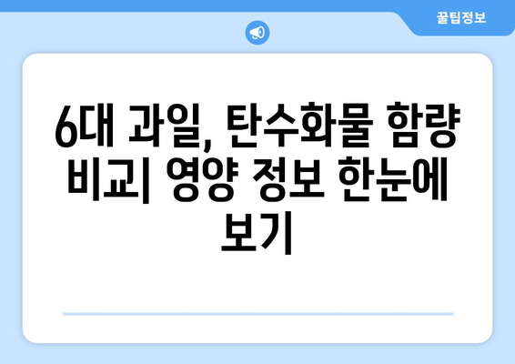 우리나라 6대 과일 중 탄수화물 함량 비교| 1위는? | 탄수화물, 과일, 영양 정보, 6대 과일