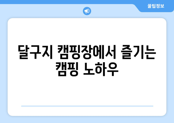 달구지 캠핑장 탐험| 노지 캠핑의 매력과 팁 | 자연 속에서 즐기는 캠핑의 모든 것