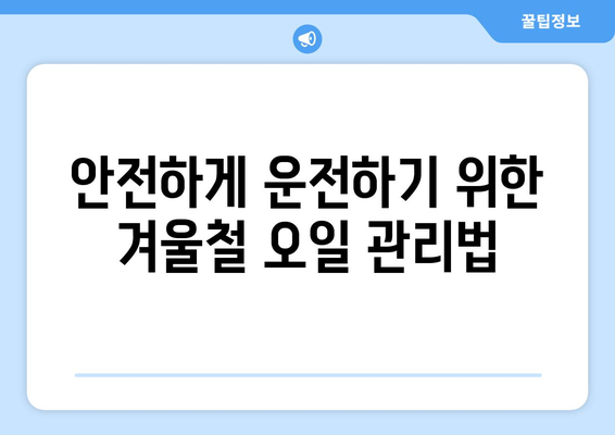 겨울철 엔진 오일 경고등 켜졌을 때, 꼭 알아야 할 5가지 | 자동차 관리, 안전 운전, 겨울철 주의사항