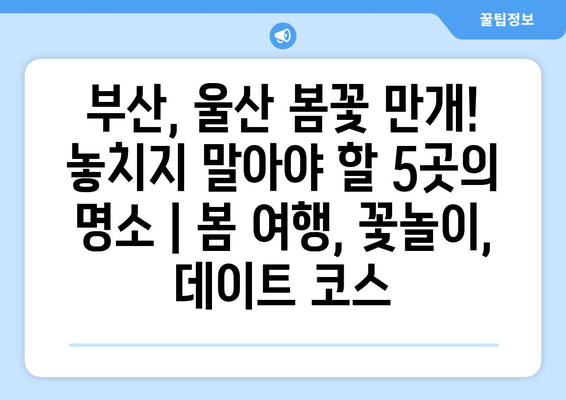 부산, 울산 봄꽃 만개! 놓치지 말아야 할 5곳의 명소 | 봄 여행, 꽃놀이, 데이트 코스