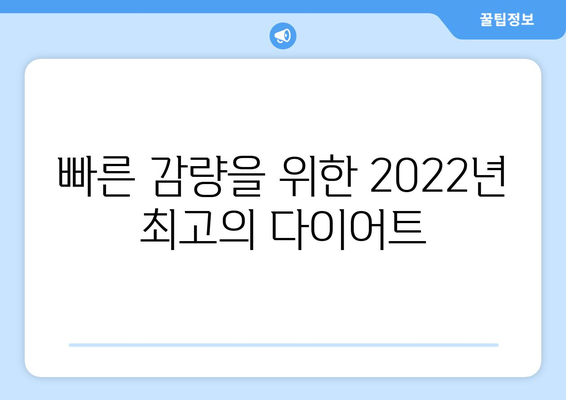 빠른 감량을 원한다면? 2022년 최고의 다이어트 TOP 3 | 효과적인 다이어트, 체중 감량, 건강 관리