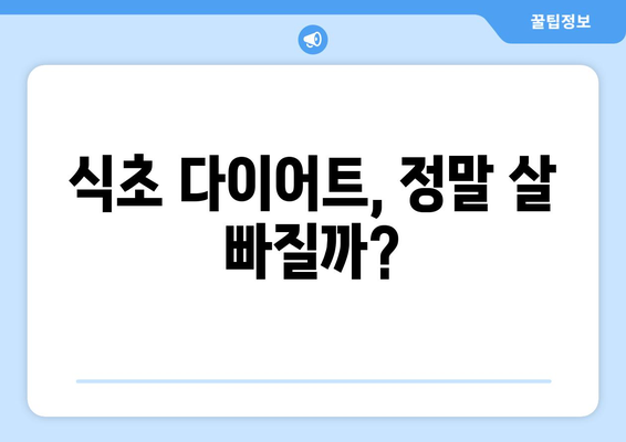 식초 다이어트, 효과는 있을까? | 건강, 부작용, 주의사항 완벽 가이드