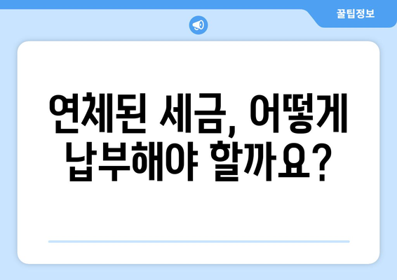 종합소득세 연체, 이제 걱정하지 마세요! 법적 대응 방법 완벽 가이드 | 세금, 연체, 납부, 불이익, 해결