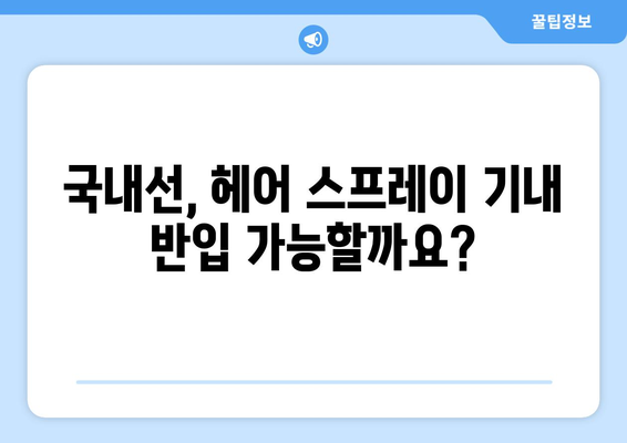 헤어 스프레이 기내 반입 가능해요? | 국내선/국제선 규정 완벽 정리