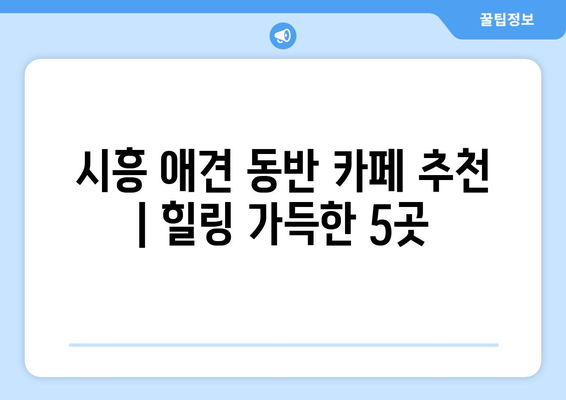 시흥에서 반려견과 함께 즐기는 힐링! 🐶  아름다운 애견 동반 카페 5곳 추천 | 시흥, 애견카페,  데이트,  강아지,  반려동물