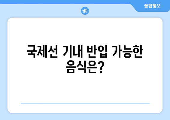 국제선 음식물 반입 완벽 가이드| 안전하고 스마트하게 여행하기 | 짐 싸는 꿀팁, 규정, 주의사항