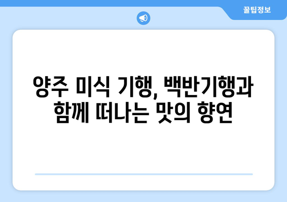 식객 허영만과 함께 떠나는 양주 미식 기행| 백반 맛집 & 전통 한우 불고기 | 양주 맛집, 백반기행, 한우 불고기