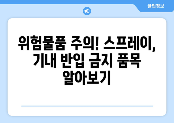 항공 수하물 스프레이 필수 지침| 국내선 vs 국제선 규정 완벽 정리 | 여행 준비, 짐 싸기, 기내 반입 팁