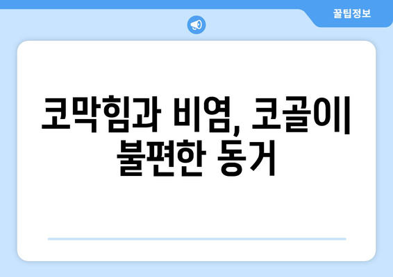 비염, 코골이와의 관계| 원인과 해결책 | 코막힘, 수면장애, 비염 치료