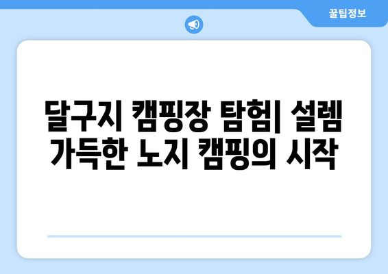 달구지 캠핑장 탐험| 노지 캠핑의 매력과 팁 | 자연 속에서 즐기는 캠핑의 모든 것