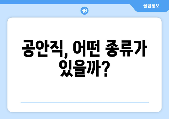 공안직의 숨겨진 세계| 종류와 수당, 그리고 현실 | 상세 분석 및 진로 가이드