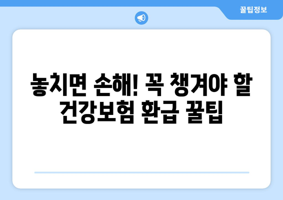 건강보험 연말정산 완벽 가이드| 놓치지 말아야 할 핵심 정리 & 환급받는 꿀팁 |  절세, 환급, 연말정산