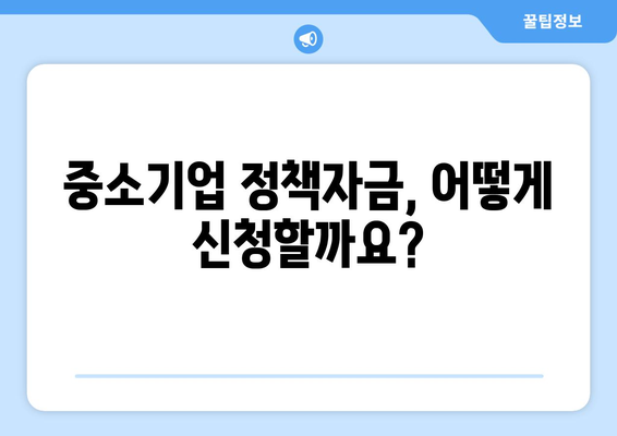 중소기업 정책자금 신청 가이드| 절차부터 심사까지 완벽 분석 | 정부 지원, 자금 확보, 사업 성장