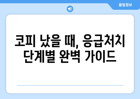 코피 났을 때, 당황하지 말고! 즉석 응급처치 완벽 가이드 | 혈류 막는 방법, 지혈법, 응급처치 단계