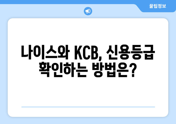 나이스 vs KCB 신용점수, 어떤 점이 다를까? | 신용점수 비교 분석, 신용등급 확인, 신용관리 팁