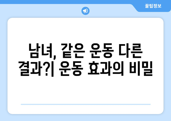 남성 vs 여성, 운동 효과는 얼마나 다를까? | 성별 운동 차이, 효과 비교, 운동 루틴 팁