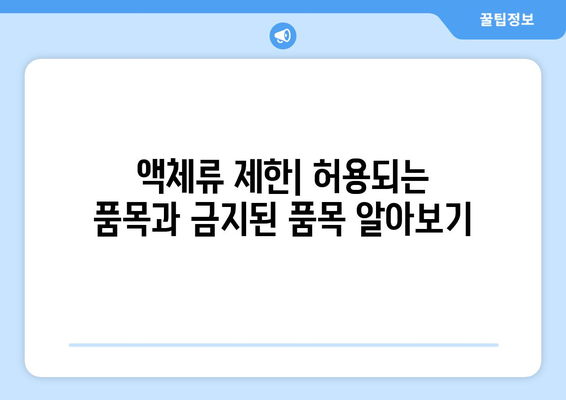 위탁 수하물 액체 규정 완벽 가이드 | 과도한 액체는 허용되지 않습니다! | 기내 반입, 짐 싸는 팁, 액체류 제한